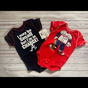 Atlanta Braves Bodysuit Set 18 mo NWT
